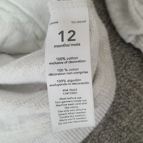 Carter's Dino Sweatshirt 12m - Picture 7 of 8